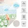 thumbnail image 4 of Toilet Rug Rectangle Bathroom Rugs Non-Slip Soft Plush Machine Washable Contour Bath Mat Retro White Green Flowers 24x16, 4 of 9