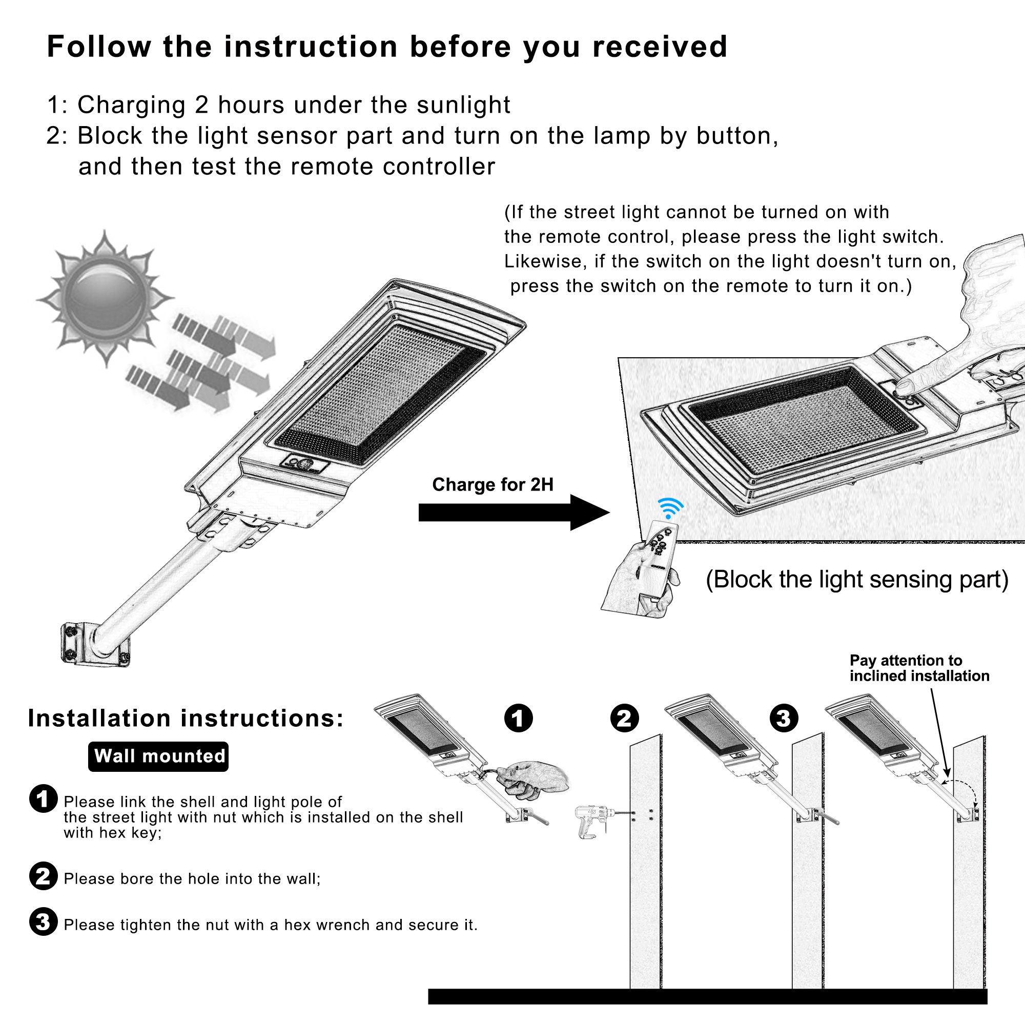 Buy Light Pole, Yard Patio Outdoor Light Stand for Wall Light Street