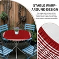 thumbnail image 4 of Red Geometric Round Fitted Tablecloth with Elastic Edge, Waterproof Table Cloth Table Cover for 55"-60" Tables, White Greek Key Design Abstract Modern Art Tablecloths for Dining Picnic Indoor Outdoor, 4 of 9