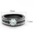 thumbnail image 2 of IP Light Black (IP Gun) Stainless Steel Ring with AAA Grade CZ in Clear for Women Clear Stone Color Style TK1175LJ Size 8, 2 of 5