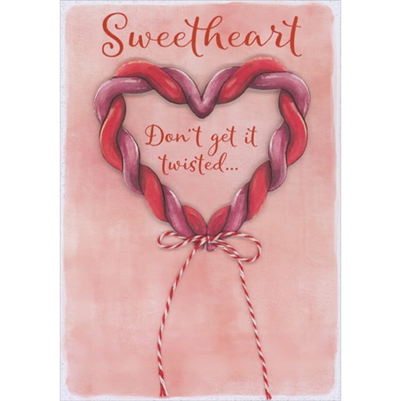 Designer Greetings Don't Get it Twisted: Die Cut 3D Intertwined Red and Purple Balloons with Red and White String Hand Decorated Valentine's Day Card for Sweetheart