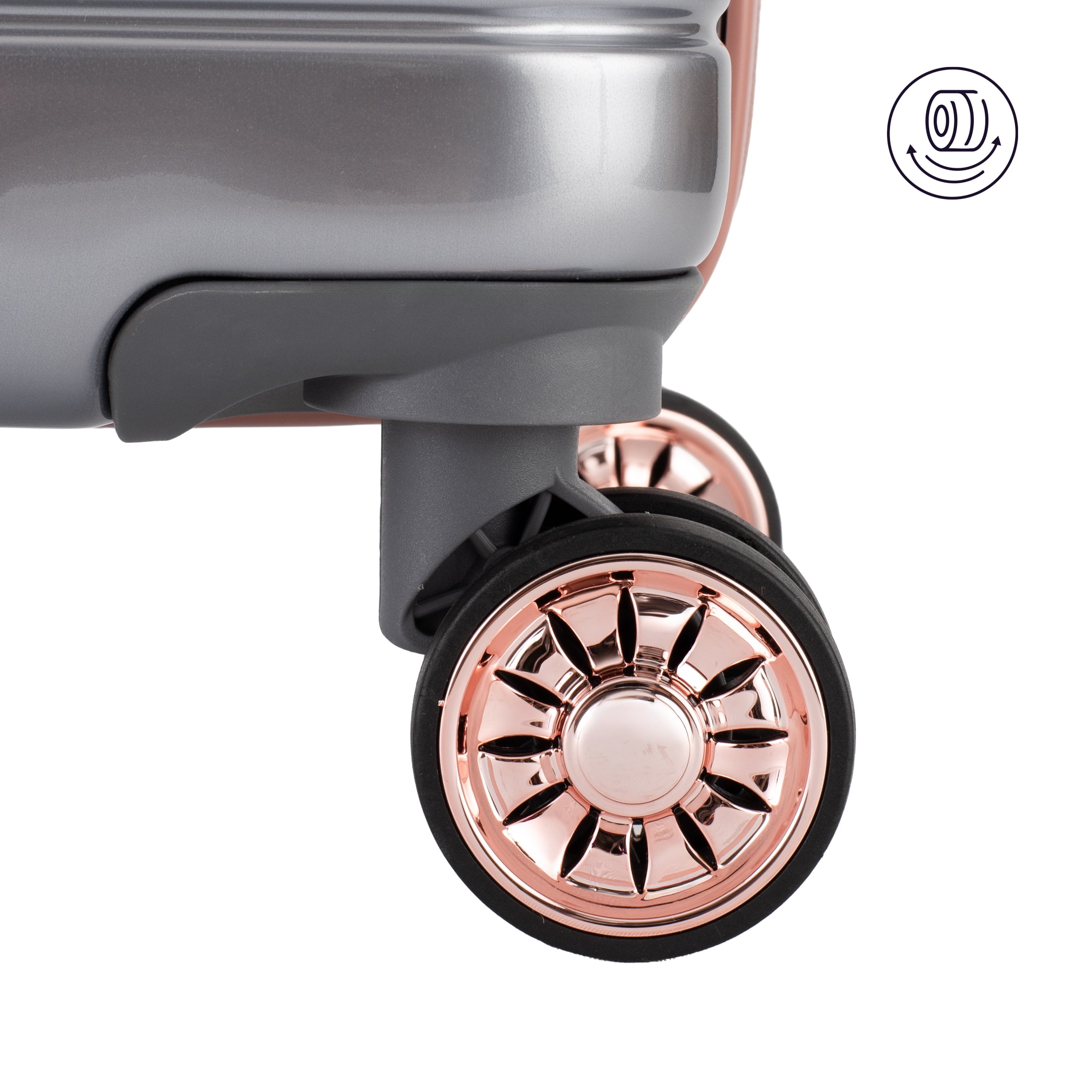 iFLY Spotlight 24" Medium Checked Hardside Luggage – Rose Gold Ombre