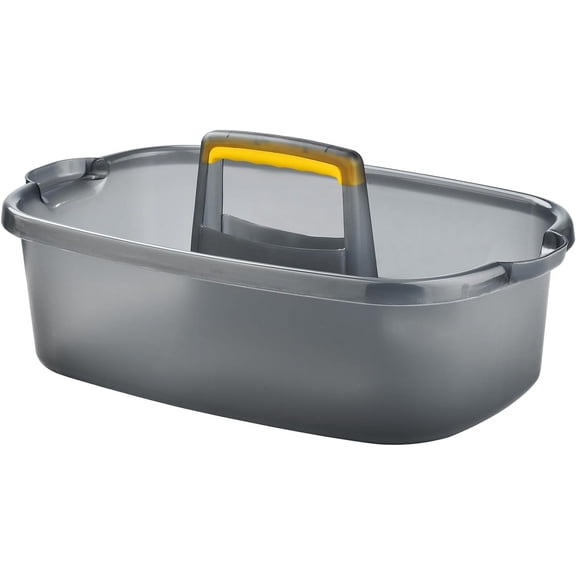 Plastic Cleaning Storage Caddy with Handle, Large Shower Caddy Basket Organizer for Dorm, Bathroom, Tool, Garden, Kitchen, Cleaning Supplies - Transparent Gray
