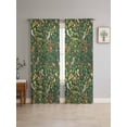 thumbnail image 4 of Sheer Curtains 72 Inches Long 2 Panels, Country Bird Tree Branch Rod Pocket Curtain Voile Draperies, Farmhouse Leaf Botanical on Green Light Filtering Window Treatment for Living Room Bedroom, 4 of 8