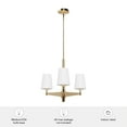 thumbnail image 7 of Hunter - Nolita 3-light Alturas Gold, Medium Size Chandelier, Dimmable, Modern Style, Candle Shaped, for Bedrooms, Dining, Living Rooms - 19878, 7 of 7