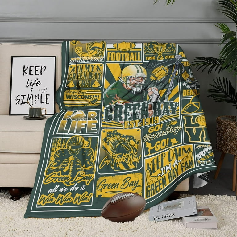 Green Bay Football Blanket Fan Gifts for Men 80