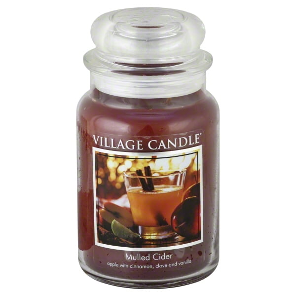 Village Candle Mulled Cider 26 oz Glass Jar Scented Candle, Large