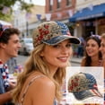 thumbnail image 5 of 250 Anniversary USA Hat, Vintage Washed Patriotic Baseball Cap with Bald Eagle & Statue of Liberty Digital Printed, Red White Blue USA Flag Trucker Hat for Men Women, 5 of 6