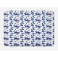 thumbnail image 1 of Floral Bath Mat, Pattern with Flowering Plants in Watercolors Spring Nature, Plush Bathroom Decor Mat with Non Slip Backing, 29.5" X 17.5", Pale Caramel Royal Blue, by Ambesonne, 1 of 2