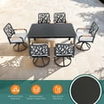 thumbnail image 2 of Olurrisa 7-PC Outdoor Patio Aluminum Furniture Set, Modern Dining Set with 6 Swivel Rockers Sunbrella Fabric Cushioned, Nature-Inspired Branch-Like Backrest, 2 of 9
