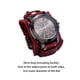 thumbnail image 5 of Reloj de pulsera para hombre, punk, brazalete, Ardillon loop, modo, pulsera de cuero, para Rojo, 5 of 9