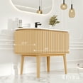 thumbnail image 2 of Eviva Haven 39"W x 22"D Oak Freestanding Bathroom Vanity with White Solid Surface Integrated Sink Top, 2 of 7