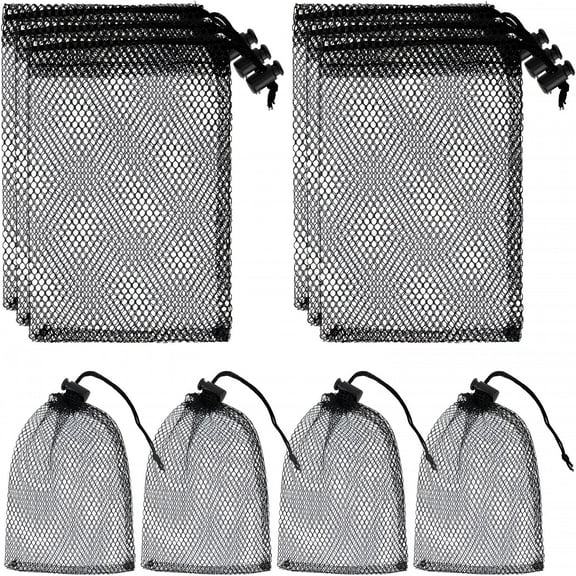 GASTROPOD Small Mesh Bags - Drawstring Nylon Mesh Pouches for Travel, 6 x 8 Inch