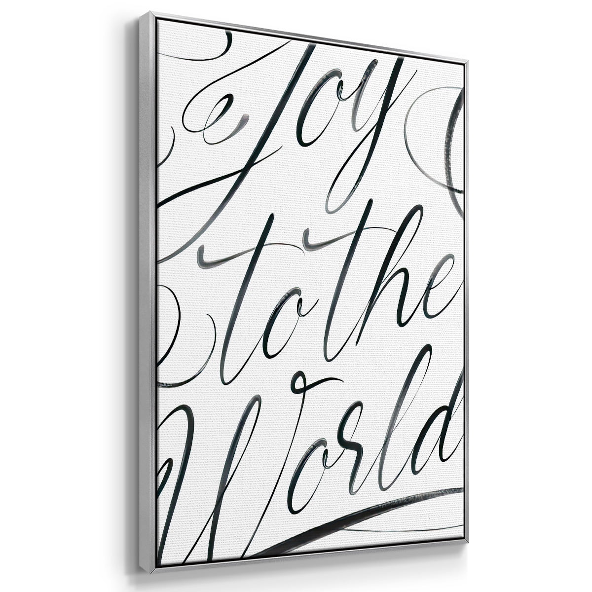 Joy To The World - Framed Gallery Wrapped Holiday Canvas - 17 x 25 - Silver Frame