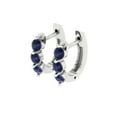 thumbnail image 2 of 0.48 ct Lever-Back Hoop Earrings for Women | 2.8mm Round Cut Simulated Blue Sapphire | 18K White Gold, 2 of 5