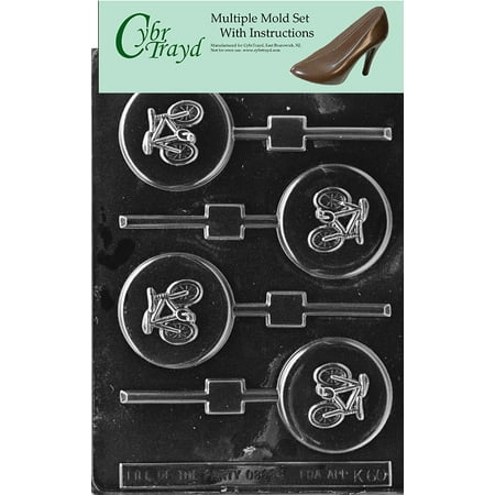 

Bicycle Lolly Chocolate Candy Mold with Exclusive Cybrtrayd Copyrighted Molding Instructions Pack of 3