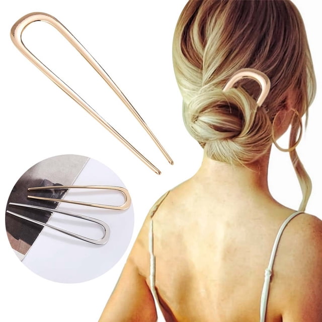 Épingle à Cheveux en Forme de U à Double Dent en Alliage de Métal pour Femmes Accessoires de Fermoir