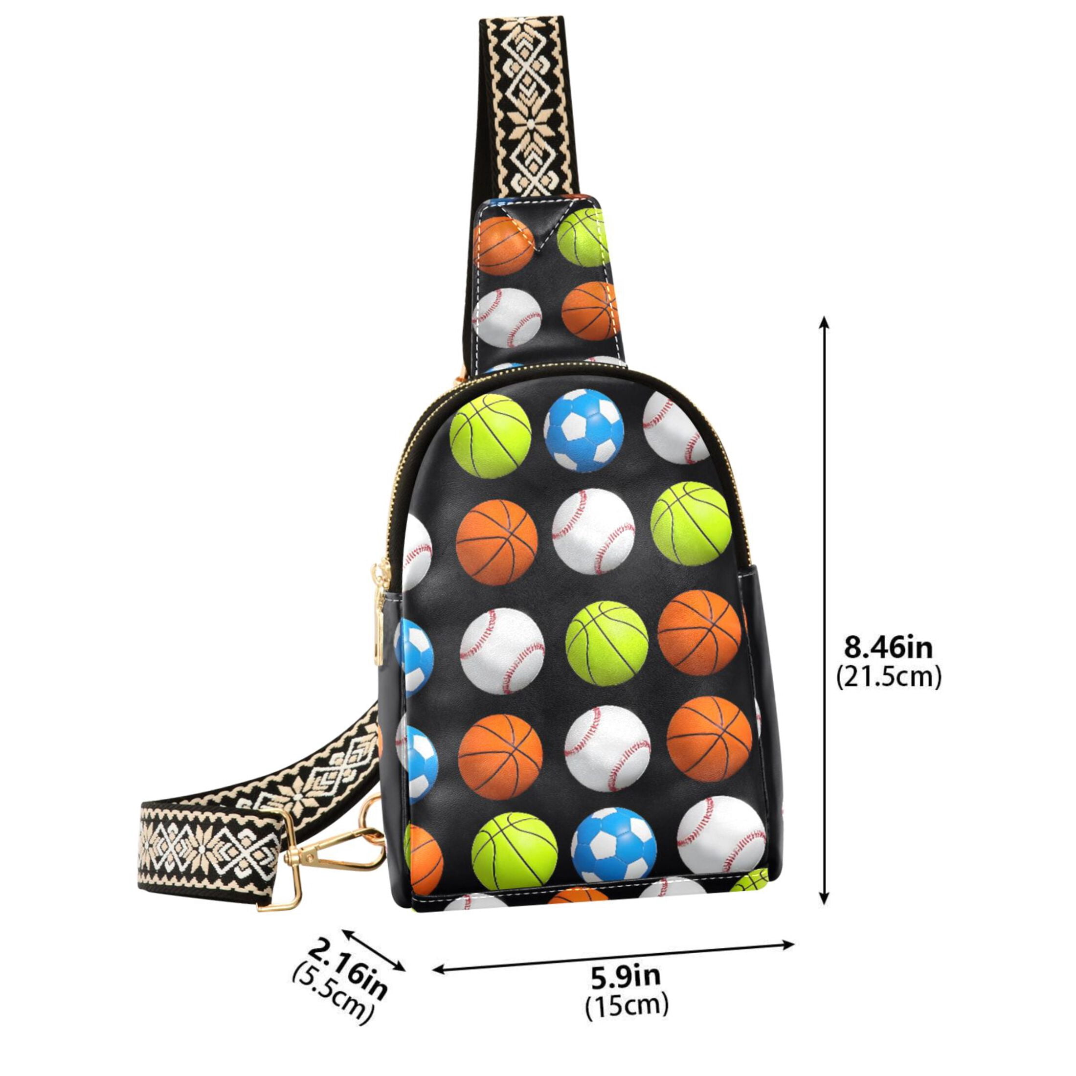 ALAZA Baseball Football Basketball Sling Bag for Women Men Waterproof Crossbody Chest Bags
