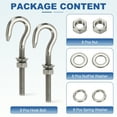 thumbnail image 4 of Uxcell M6 Stainless Steel Eye Bolt, 8 Set Hook Eyelet Bolts with Nut Washers for Hanging, Silver, 4 of 7