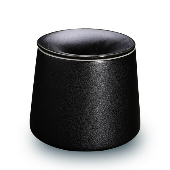 Ceramic Ashtray With Lid Windproof, Small Decorative Ashtray For Cigarettes Outdoor, Cigar Ashtrays-black-10x10x9cm