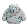 thumbnail image 4 of Hicidod Toddler Puffer Jacket Lightweight Windproof Bear Ears Hooded Down Coats Packable Dinosaur Prints Zip Kids Outerwear, 4 of 5