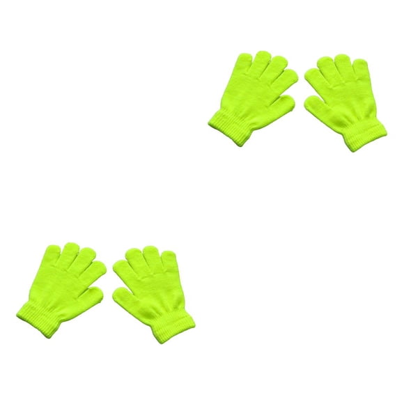 Qarigey 1 par de guantes para niños, exquisitos, sencillos, prácticos, para niños y niñas, cubierta para los dedos, accesorio de ropa para Amarillo fluorescente 2piezas