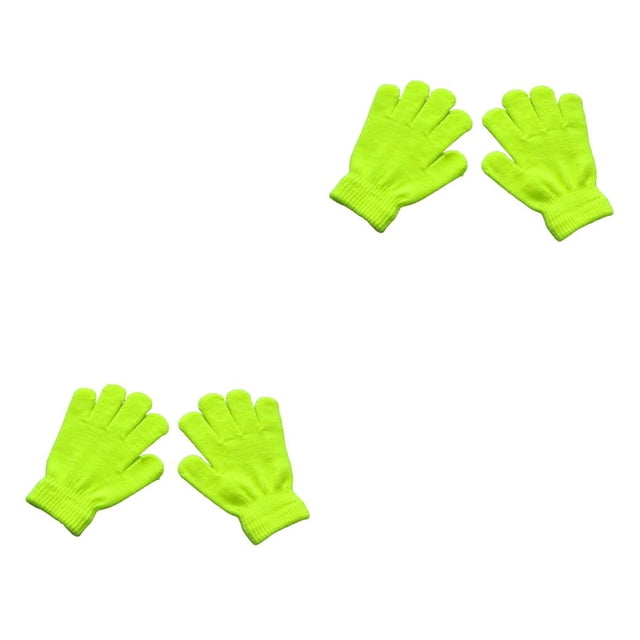 Qarigey 1 par de guantes para niños, ropa para niños y niñas, accesorio para ropa de invierno, rosa roja Amarillo fluorescente 2piezas