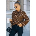 thumbnail image 1 of Cheetah Tie Neck Blouse, 1 of 6