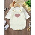 thumbnail image 5 of Infant Baby Knitting Romper Heart Print Sleeveless Romper Overall Sweater for Boys Girls, 5 of 9