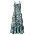 thumbnail image 1 of Vestido GRACE KARIN Spring Hawaiian Beach sin mangas maxi marrón azul, 1 of 7
