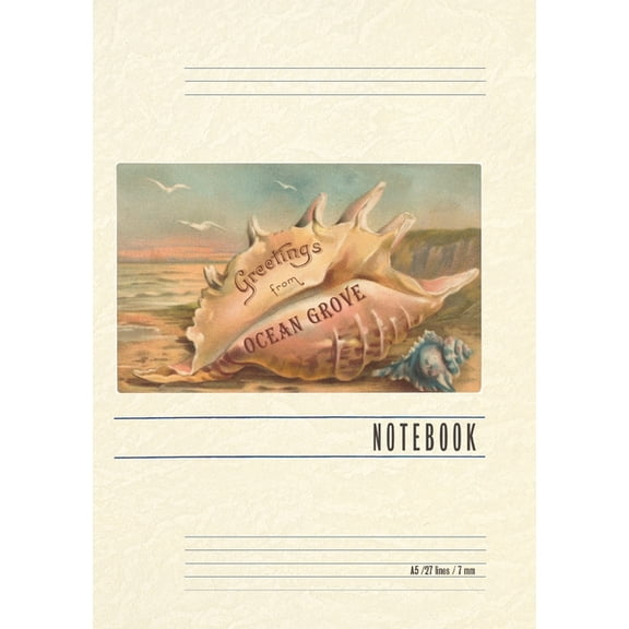 Vintage Lined Notebook Greetings from Ocean Grove, New Jersey, (Paperback)