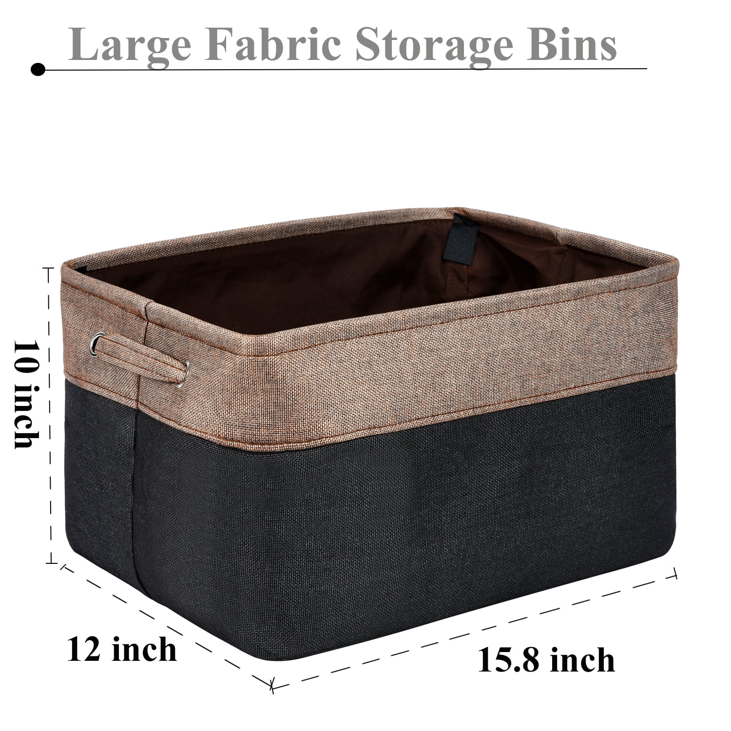WEHUSE Fabric Storage Baskets, Foldable, Set of 3