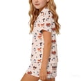 thumbnail image 6 of Mifsaly Big Girls 2 Piece Pajama Sets Halloween Pumpkin Graphic Short Sleeve Button Down Shirts and Shorts Kids Soft Comfortable Sleepwear Holiday Outfits, 6 of 7