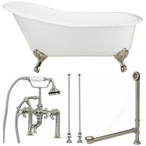 Vintage Tub & Bath Charlotte 67 Inch Cast Iron Slipper Clawfoot Tub Package