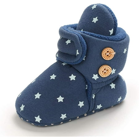 

Baby Booties Newborn Boys Girls Fleece Boots Non Slip Grippers Stay On Slipper Socks Infant First Walker Winter Warm Crib Shoes