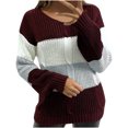 thumbnail image 1 of Blusa de suéter de color sólido con cremallera de manga larga con cuello en V clásico para mujer Pompotops  gfhjh5369, 1 of 6