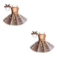thumbnail image 1 of Minnieouse Vestido de tutú de alce para niñas de 6 a 7 años, disfraz de princesa hasta la rodilla Diadema floral 2Conjunto, 1 of 1
