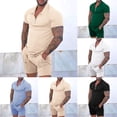 thumbnail image 3 of Men Casual Set Streetwear Short Sleeve T Shirt Shorts Sportswear Tracksuit Tee, 3 of 11
