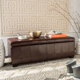 thumbnail image 2 of SAFAVIEH Large Manhattan Rustic Tufted Storage Bench, Brown, 2 of 12