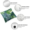 thumbnail image 4 of Acheng Tropical Leaves Pillow Covers Set of 2 Summer Blue Green Palm Leaf Decorative Throw Pillow Covers Hawaiian Banana Outdoor Cushion Covers for Dining Bedroom Home Couch Sofa Patio White, 4 of 6