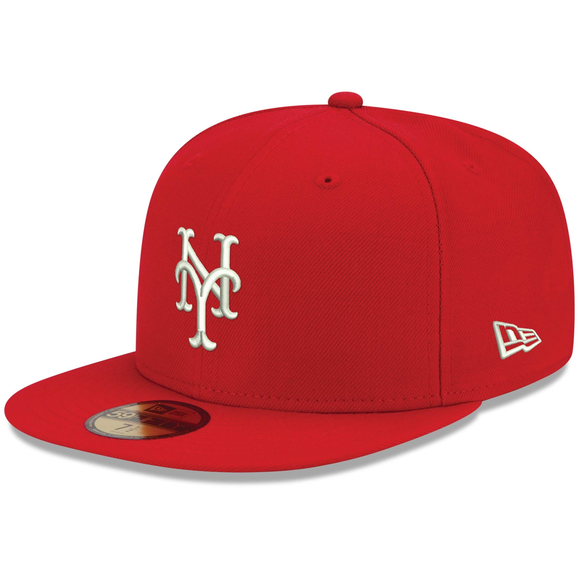 York Mets Logo White 59FIFTY Fitted Hat 