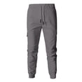 thumbnail image 4 of Men Jogger Pants Drawstring Waist Relaxed Fit Tapered Leg Cargo Style Elastic Cuffs Multiple Pockets Design, 4 of 5