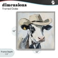 thumbnail image 4 of Stupell Industries Farmhouse Cowboy Carl Cow Gray Framed Giclee Art, 12 x 12, by Tina LeCour, 4 of 8