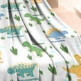 thumbnail image 3 of Green Dinosaurs Cacti Pattern Blanket,Comfortable Soft Flannel Throw Blanket,All Season,Warm Lightweight Blankets for Sofa Bed Couch Living Room Chair,30"x40", 3 of 4