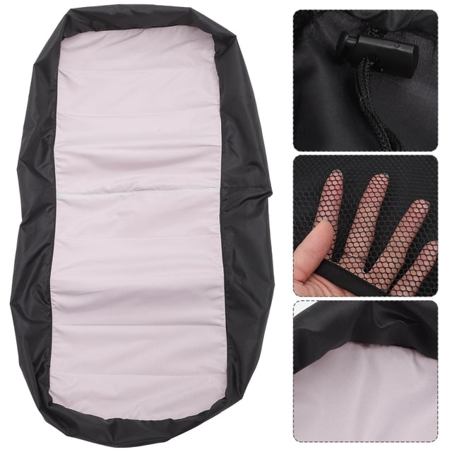 SWETRACE 1Set Weeder Seat Cover Rectangular Grey Cotton Polyester Dustproof Waterproof for Lawn Mower Seat Outdoor