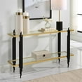 thumbnail image 2 of Uttermost Empire Contemporary Iron Metal/Glass Console Table in Gold/Clear, 2 of 6