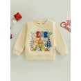 thumbnail image 2 of Bagilaanoe Toddler Baby Girl Boy Christmas Sweatshirt Long Sleeve Letter/Deer Print Pullover 6M 12M 18M 24M 3T 4T Kids Fall Loose Tee Tops, 2 of 9