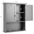 thumbnail image 3 of 2 Pack Wall Mount Bathroom Cabinet, Wooden Medicine Cabinet with 2 Doors & 1 Shelf, Cottage Collection Wall Organizer, Grey, 3 of 4