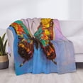 thumbnail image 3 of Uemuo Oil Painting Beautiful Butterfly Printed Throw Blanket for Couch, Fluffy Fuzzy Blankets for Bed, Sofa, Cozy Flannel Faux Fur Blanket-50"x40", 3 of 6