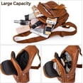 thumbnail image 6 of Leather Sling Bag For Women Waterproof Crossbody Bag Chest Bag Fashionable Small Backpack Purse For Travel Hiking, 6 of 7